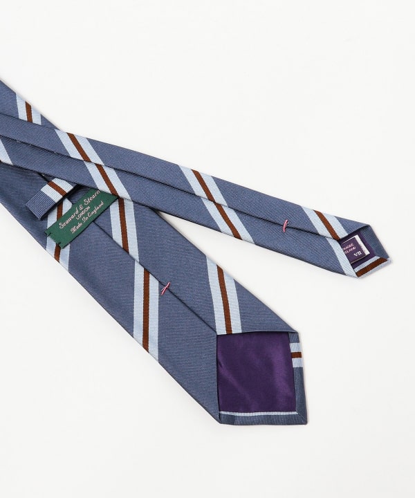 24SS Seaward & Stearn × BEAMS Fストライプネクタイ BEAMS F（ビームスF）Seaward & Stearn / シルク ストライプ