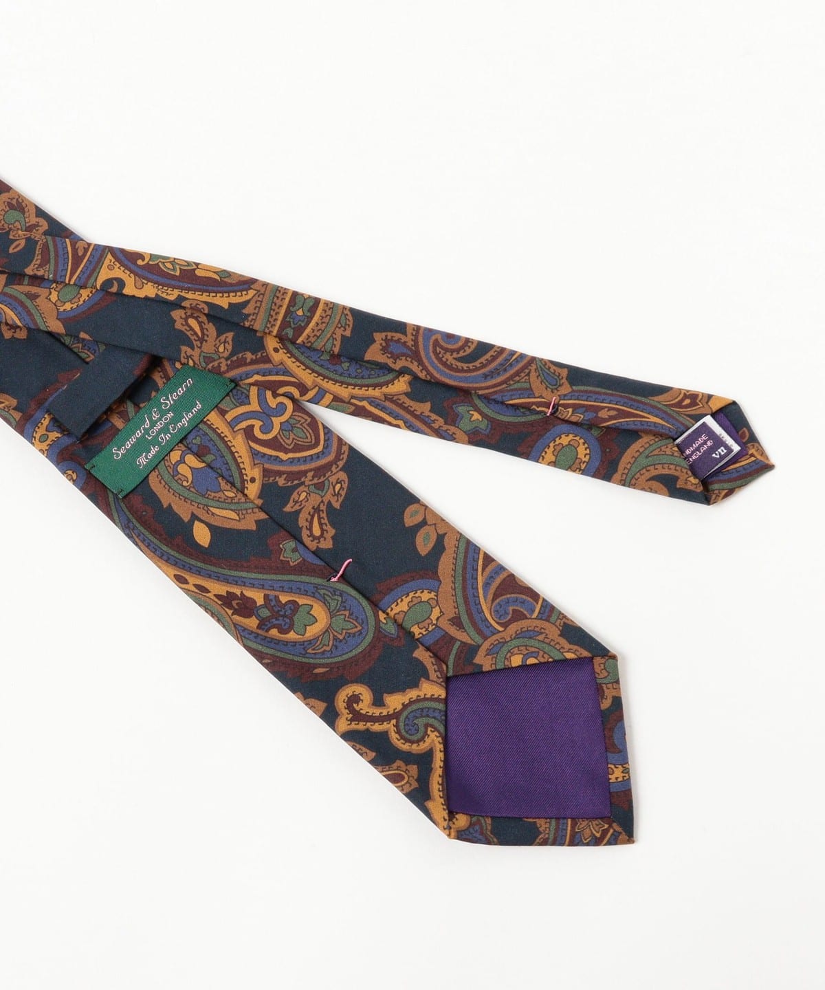 BEAMS F（ビームスF）Seaward & Stearn / シルク ペイズリー柄