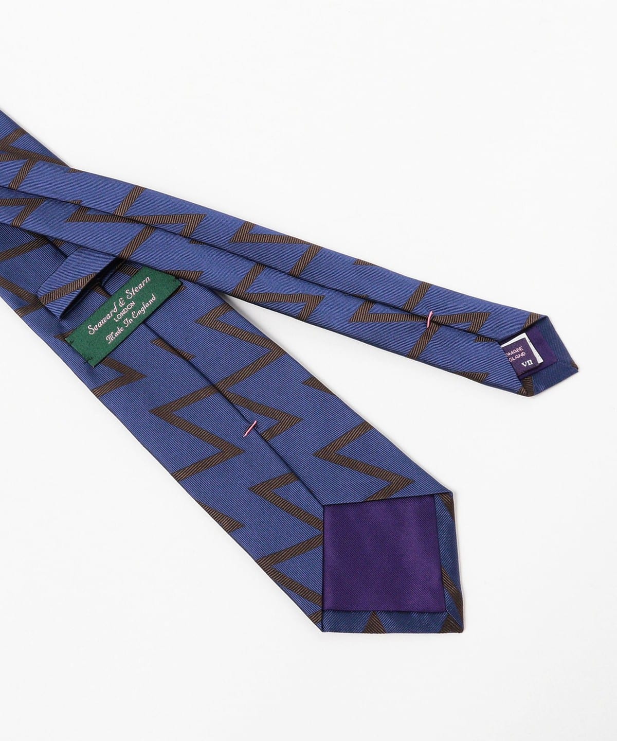 BEAMS F（ビームスF）Seaward & Stearn / シルク ジグザグ柄