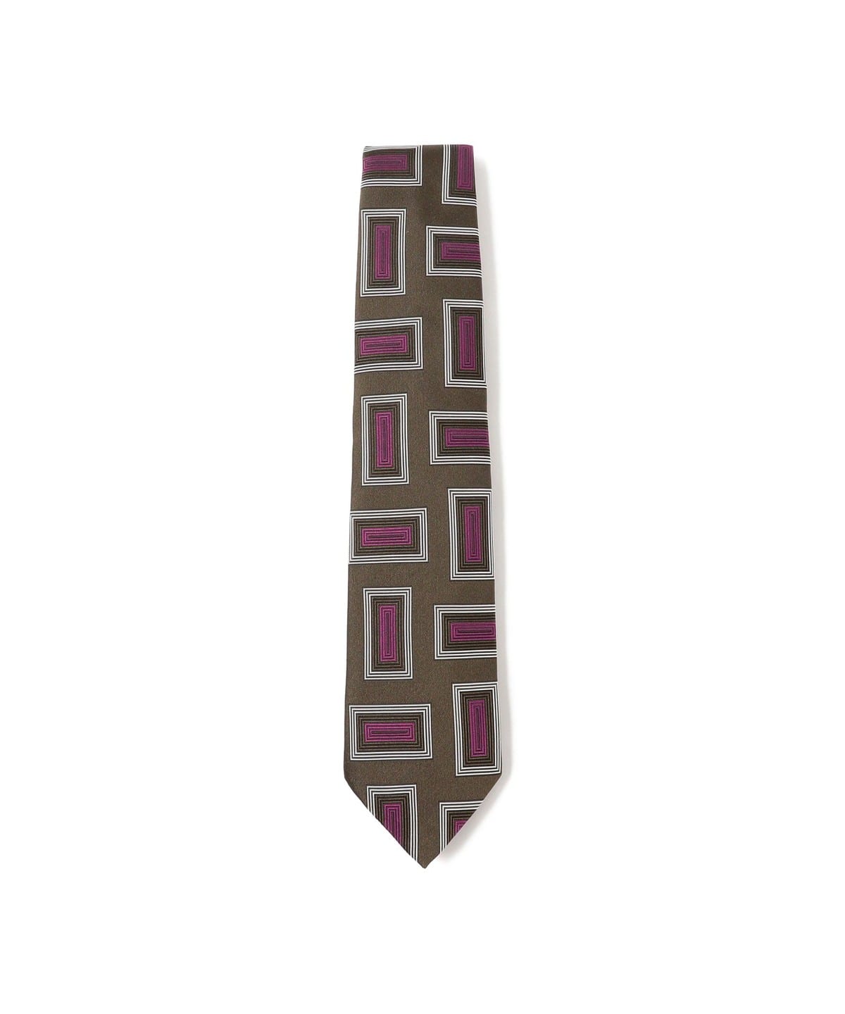 Seaward & Stearn シーワード & スターン / シルク スクエア柄 ジャカード ネクタイ スーツ・ネクタイ MEN OLIVE/2 ONE SIZE Seaward & Stearn シーワード & スターン / シルク スクエア柄 ジャカード ネクタイ スーツ・ネクタイ MEN OLIVE/2 ONE SIZE