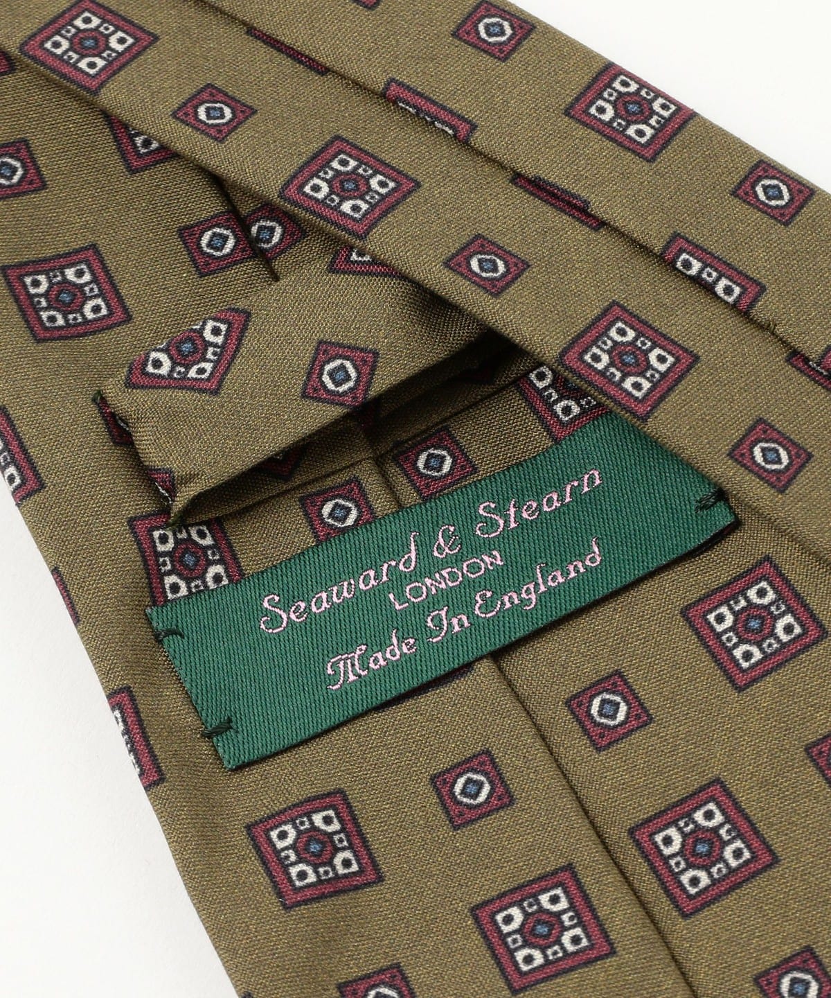 【未使用】Seaward & Stearn ネクタイ　小紋柄　茶色　タグ付き 未使用】Seaward & Stearn ネクタイ 小紋柄 茶色 タグ付き