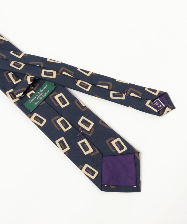 BEAMS F（ビームスF）Seaward & Stearn / シルク スクエア柄 プリント