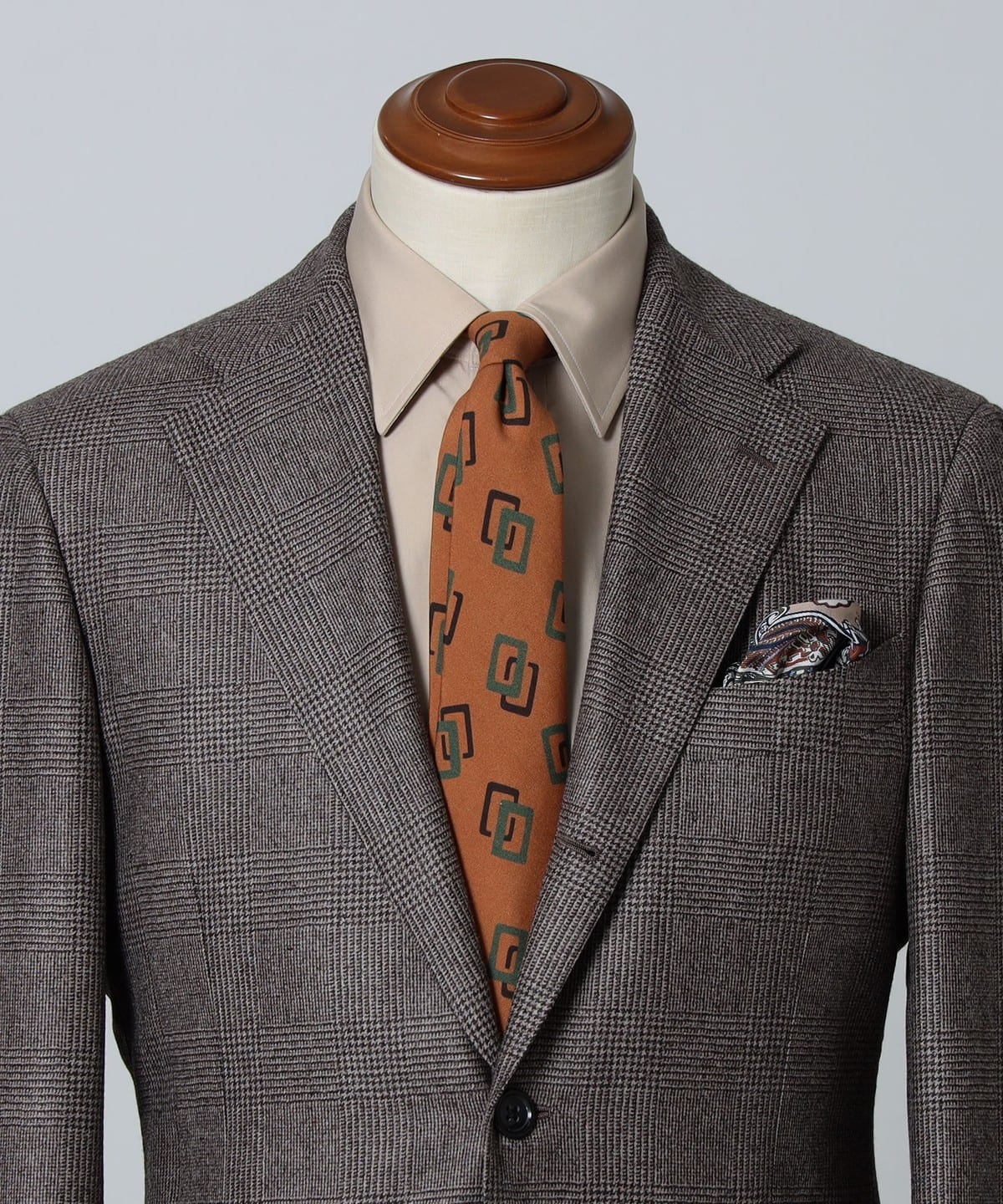 Seaward & Stearn シーワード & スターン / シルク スクエア柄 プリント ネクタイ スーツ・ネクタイ MEN ORANGE/3 ONE SIZE Seaward & Stearn シーワード & スターン / シルク スクエア柄 プリント ネクタイ スーツ・ネクタイ MEN ORANGE/3 ONE SIZE