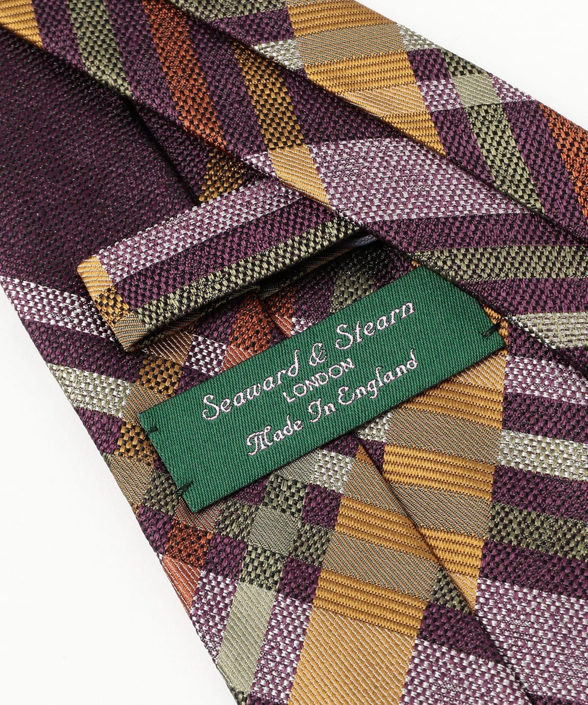 Seaward & Stearn × BEAMS F別注 チェック ネクタイ BEAMS F（ビームスF）Seaward & Stearn / シルク チェック柄