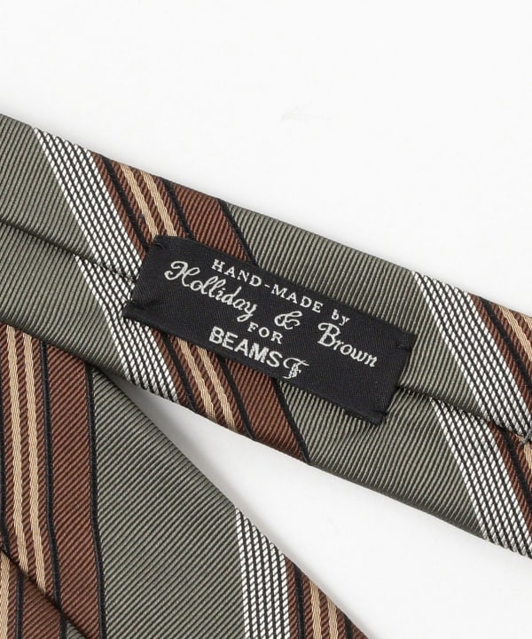 【★P★】BEAMS F Holliday&Brown ネクタイ BEAMS F（ビームスF）Holliday & Brown / シルク ストライプ