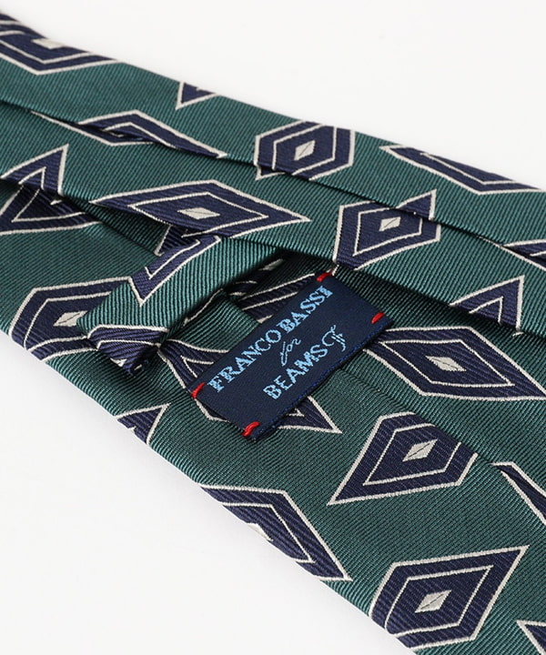 BEAMS F（ビームスF）FRANCO BASSI / シルク ダイヤ柄 ネクタイ