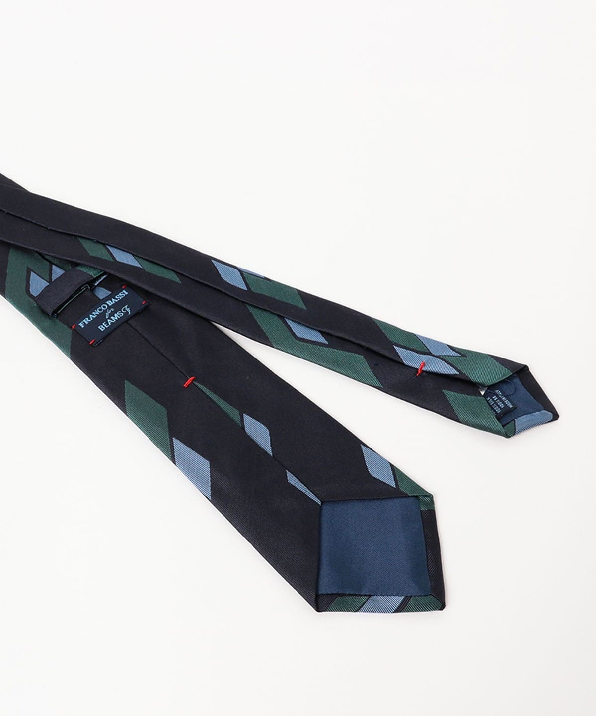 FRANCO BASSI × BEAMS F ジャガード ソリッド ネクタイ 紺 BEAMS F（ビームスF）FRANCO BASSI / シルク 小紋柄 ジャカード