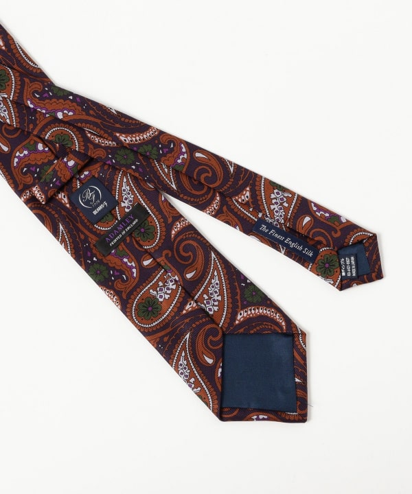 【BEAMS F】〈ADAMLEY〉 ペイズリー　プリントタイ BEAMS F（ビームスF）ADAMLEY シルク ペイズリー プリント