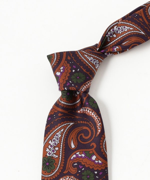 【BEAMS F】〈ADAMLEY〉 ペイズリー　プリントタイ BEAMS F（ビームスF）ADAMLEY シルク ペイズリー プリント