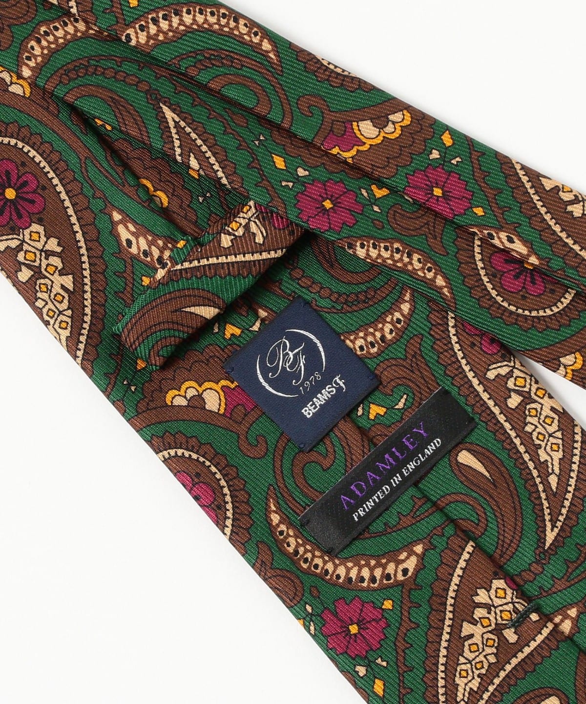 BEAMS F × ADAMLEY シルク ペイズリー プリント ネクタイ BEAMS F（ビームスF）ADAMLEY シルク ペイズリー プリント