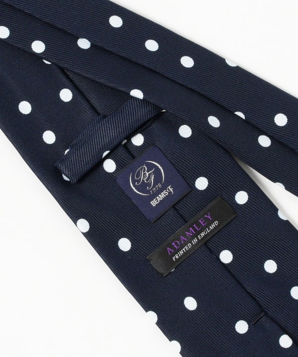 BEAMS F（ビームスF）ADAMLEY シルク ドット柄 プリント ネクタイ