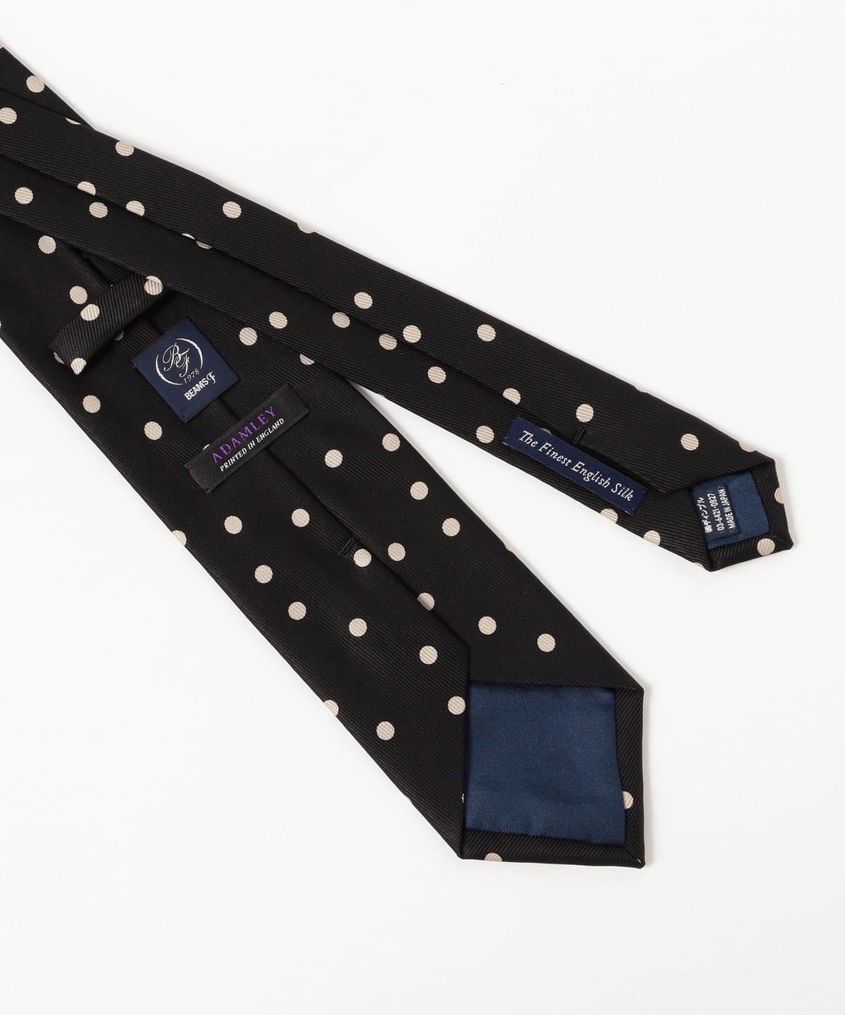BEAMS F（ビームスF）ADAMLEY シルク ドット柄 プリント ネクタイ