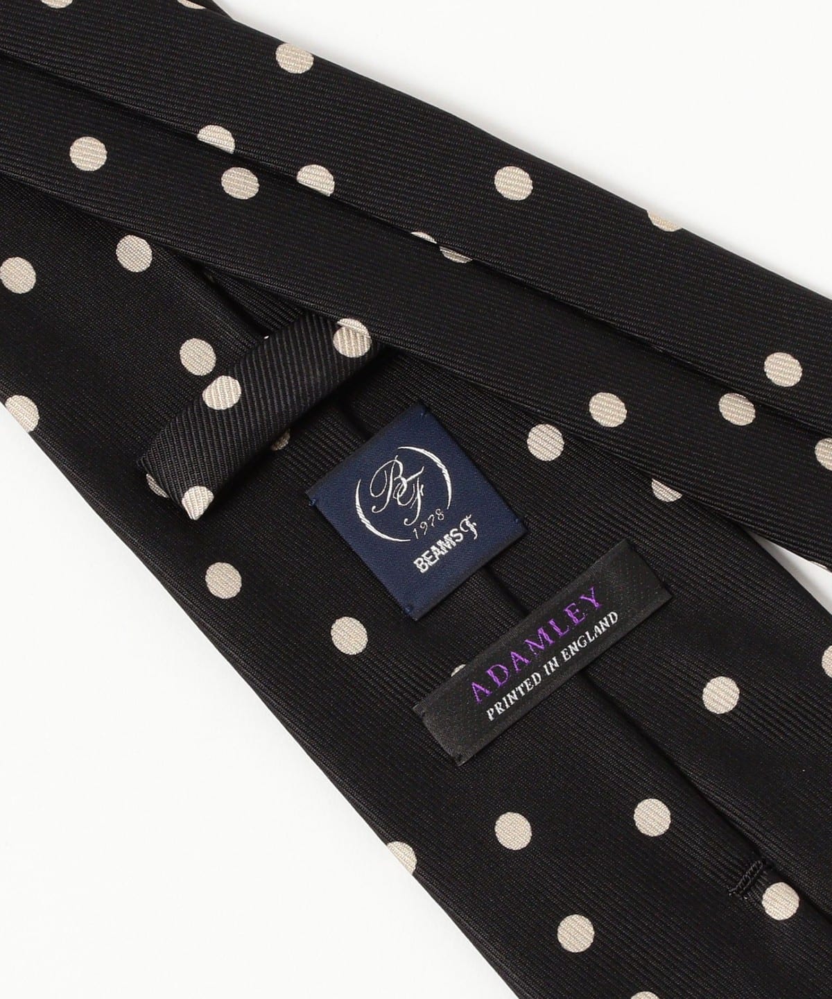 BEAMS F（ビームスF）ADAMLEY シルク ドット柄 プリント ネクタイ