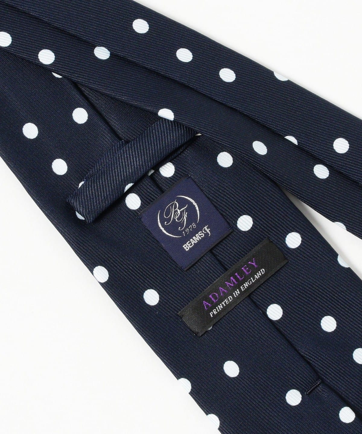 BEAMS F（ビームスF）ADAMLEY シルク ドット柄 プリント ネクタイ