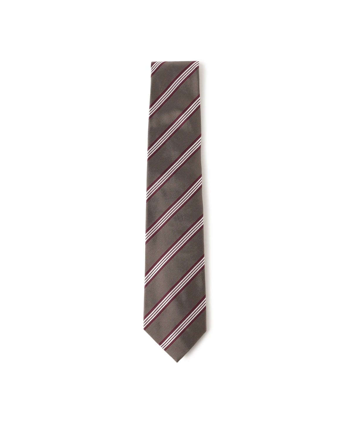 【未使用】BEAMS F ビームスエフ　ネクタイ　ストライプ　タグ付　光沢 BEAMS F（ビームスF）シルク ストライプ ネクタイ（スーツ・ネクタイ