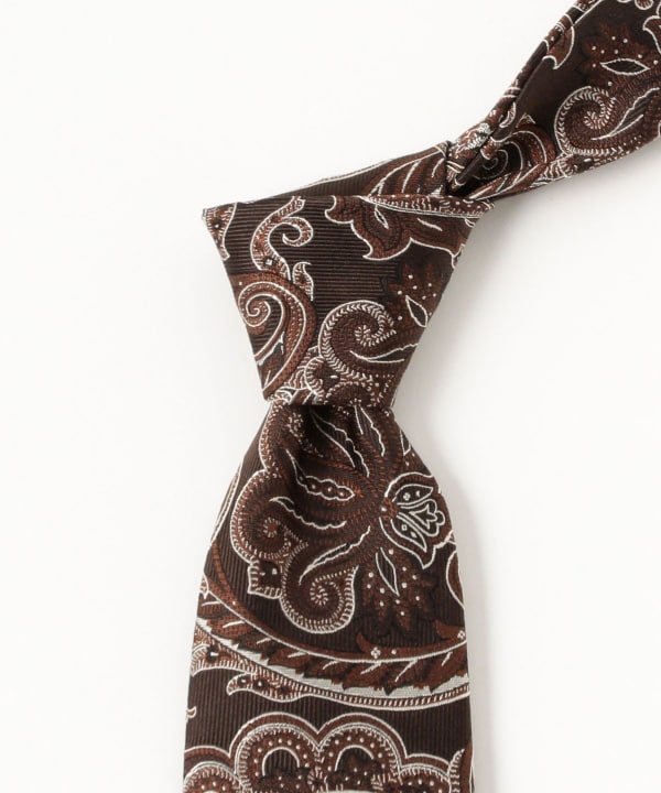 BEAMS F（ビームスF）シルク ペイズリー柄 ジャカード ネクタイ