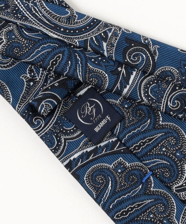 BEAMS F（ビームスF）シルク ペイズリー柄 ジャカード ネクタイ