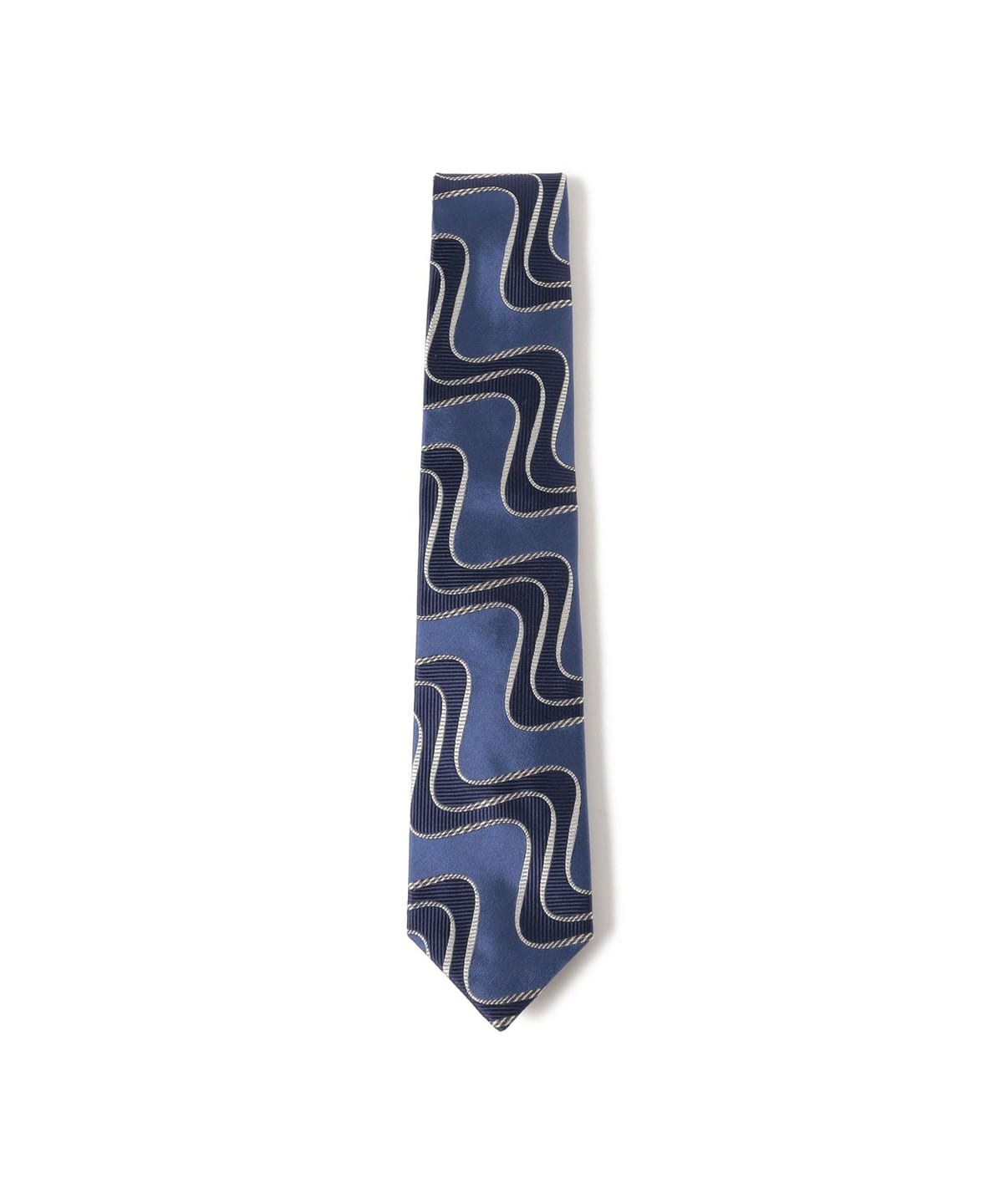 シルク ウェーブ柄 ジャカード ネクタイ スーツ・ネクタイ MEN NAVY ONE SIZE シルク ウェーブ柄 ジャカード ネクタイ スーツ・ネクタイ MEN NAVY ONE SIZE