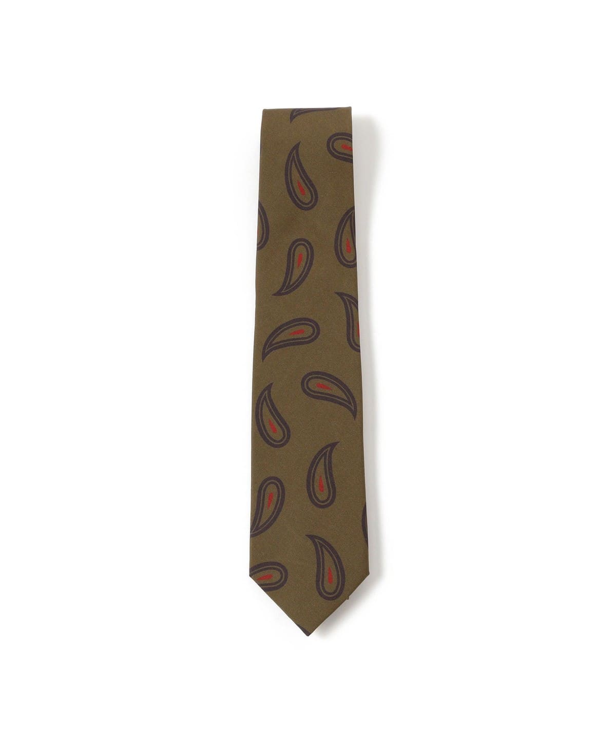 Fermo Fossati シルク ペイズリー柄 プリント ネクタイ スーツ・ネクタイ MEN OLIVE ONE SIZE Fermo Fossati シルク ペイズリー柄 プリント ネクタイ スーツ・ネクタイ MEN OLIVE ONE SIZE