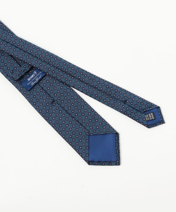 【BEAMS F】〈Fermo Fossati〉 ジャカード　小紋&ウェーブタイ BEAMS F（ビームスF）Fermo Fossati シルク 小紋柄 ジャカード