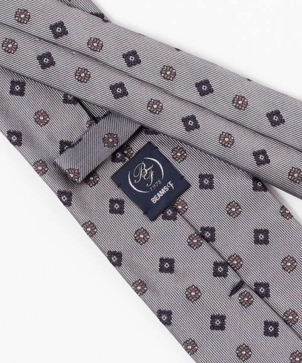 未使用 ビームスエフ ビームスF ネクタイ シルク 小紋柄 ジオメトリック タグ 未使用 ビームスエフ ビームスF ネクタイ シルク 小紋柄 ジオ