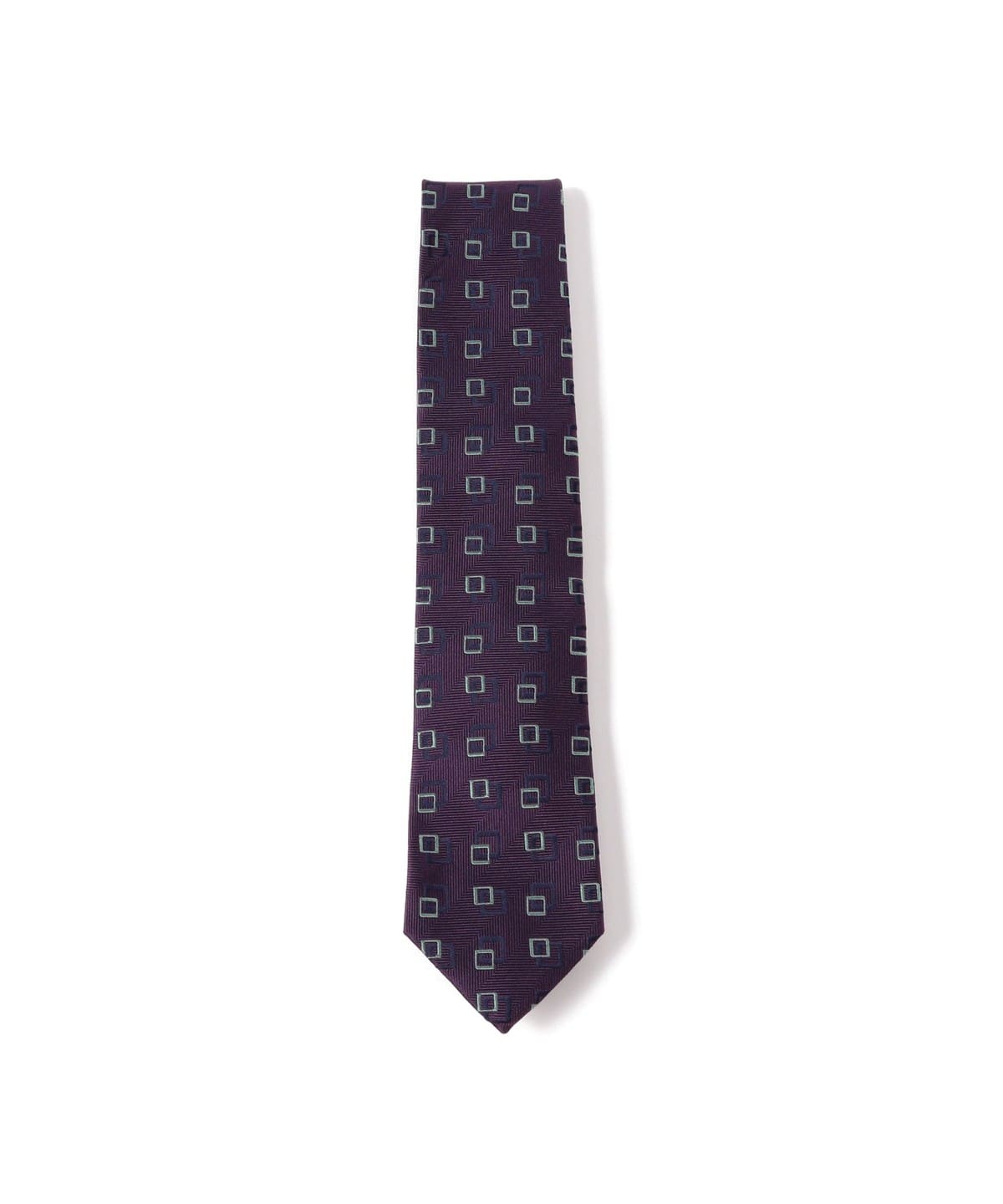 シルク スクエア柄 ジャカード ネクタイ スーツ・ネクタイ MEN PURPLE ONE SIZE シルク スクエア柄 ジャカード ネクタイ スーツ・ネクタイ MEN PURPLE ONE SIZE