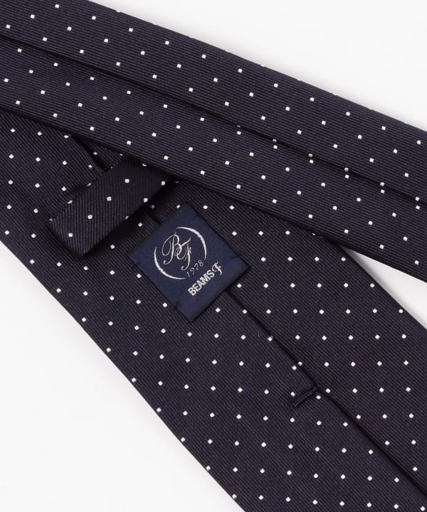 BEAMS F（ビームスF）シルク ドット柄 ジャカード ネクタイ（スーツ