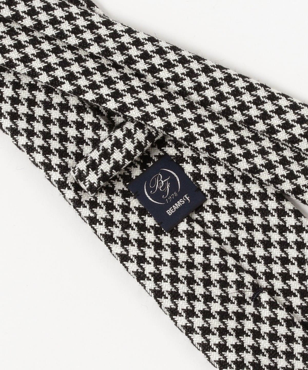 BEAMS F（ビームスF）リネンウール ハウンドトゥース柄 ネクタイ