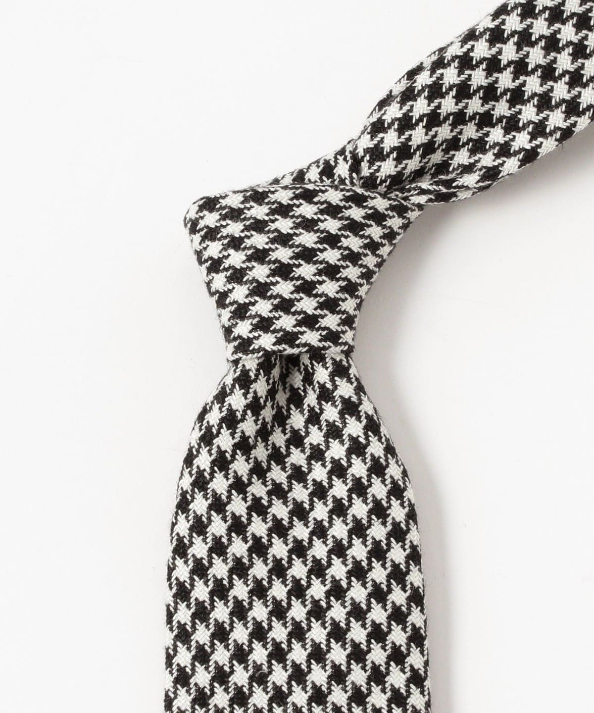 BEAMS F（ビームスF）リネンウール ハウンドトゥース柄 ネクタイ