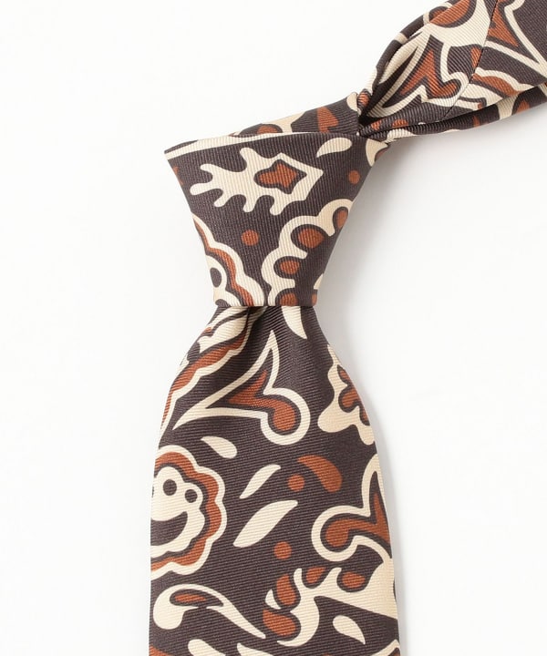 Holliday & Brown / シルク ペイズ リー柄 プリント ネクタイ BEAMS F（ビームスF）Holliday & Brown / シルク ペイズリー柄