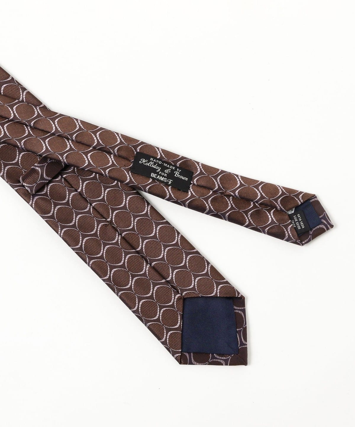 Holliday & Brown／BEAMS F別注／サークル／ジャガードタイ BEAMS F（ビームスF）Holliday & Brown / シルク サークル柄 ジャ