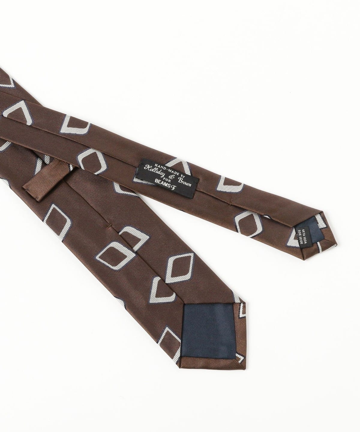 【未使用品】Holliday & Brown／BEAMS F別注品／スクエア柄 BEAMS F（ビームスF）Holliday & Brown / シルク スクエア柄 ジャ