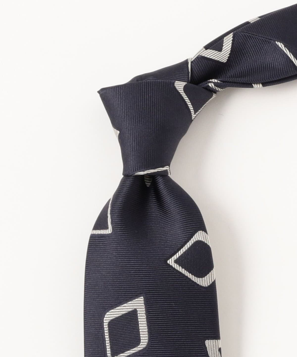 BEAMS F ビームスF 幾何柄ジャカードタイ ネクタイ FRANCO BASSI for