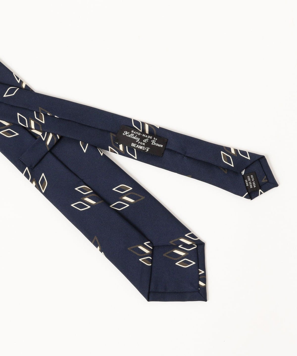 BEAMS F（ビームスF）Holliday & Brown / シルク ダイヤ柄 プリント