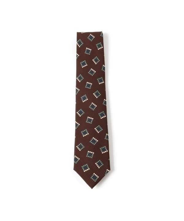 Holliday & Brown × BEAMS F / プリント ネクタイ BEAMS F（ビームスF）Holliday & Brown / シルク 小紋柄 プリント