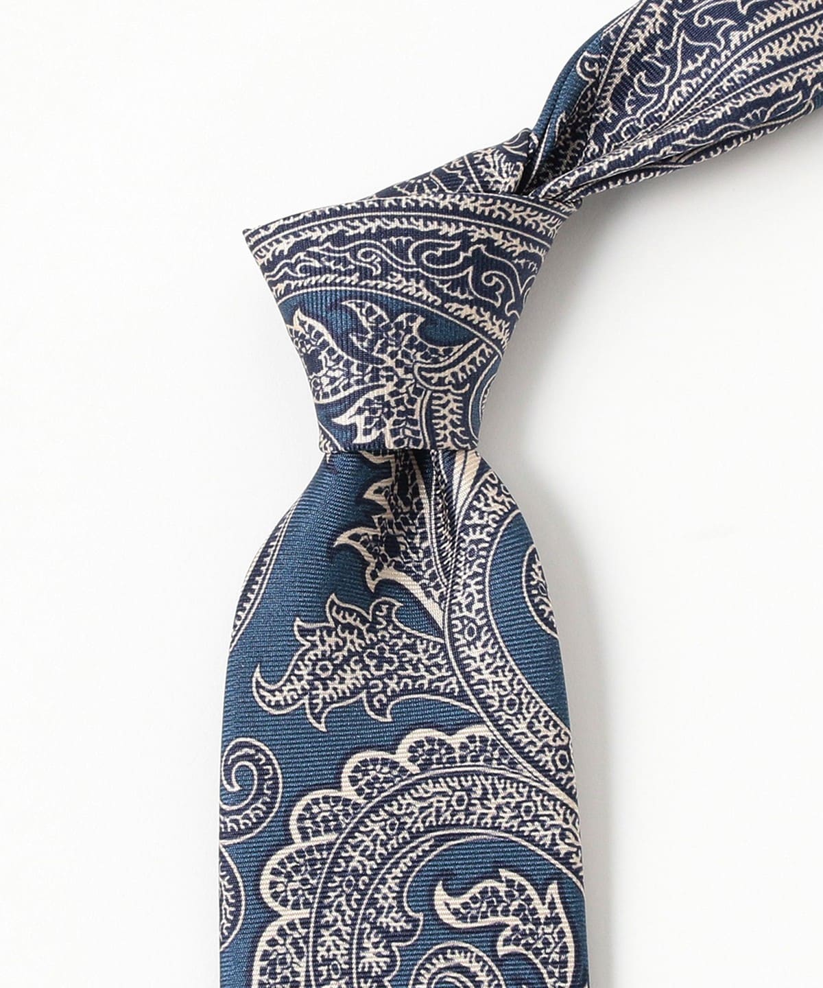 ビームスF別注 フランコバッシ ペイズリー柄ネクタイ ネイビー×シルバー ビームスF別注 フランコバッシ ペイズリー柄ネクタイ ネイビー