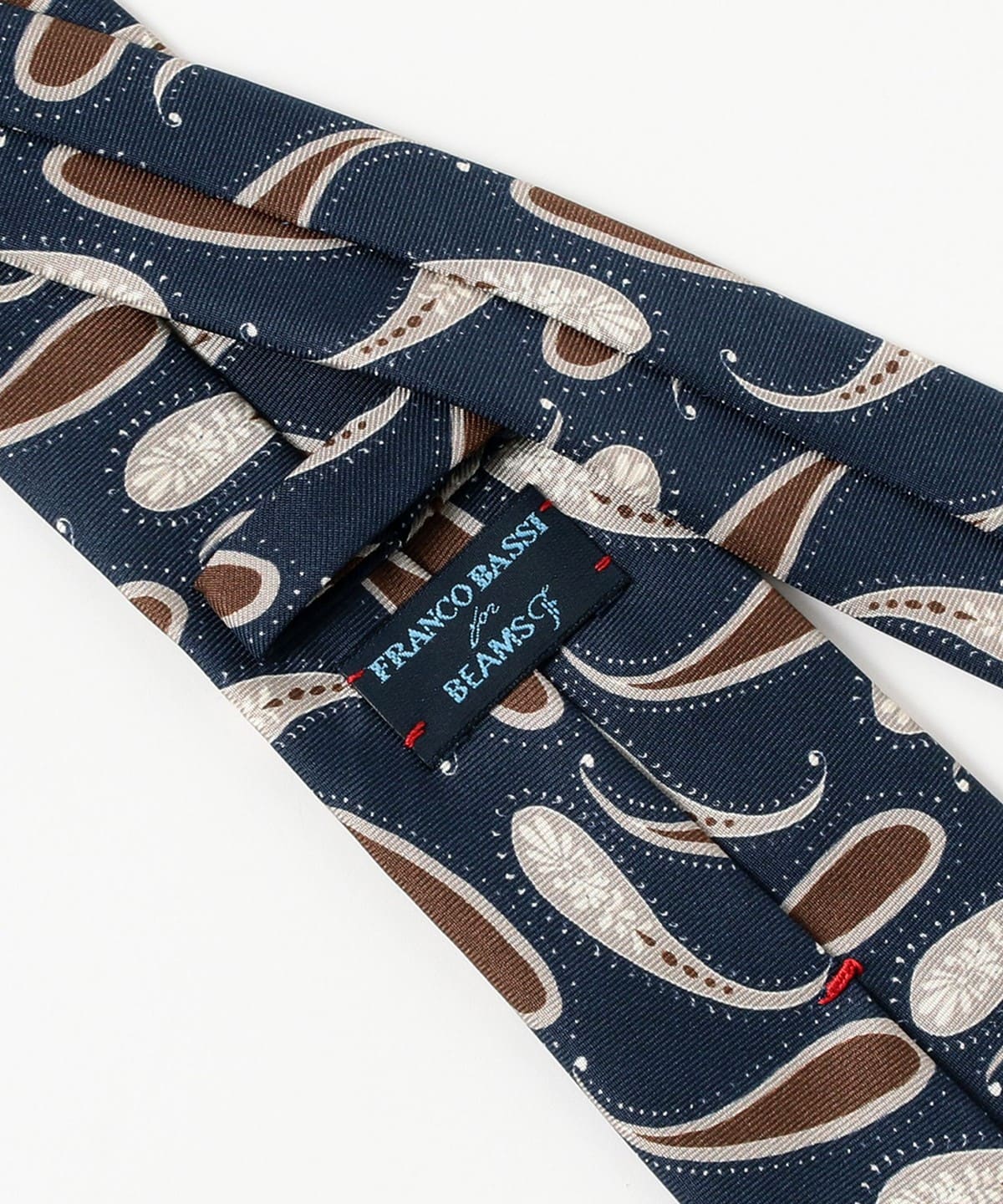 ビームスF別注 フランコバッシ ペイズリー柄ネクタイ ネイビー×シルバー ビームスF別注 フランコバッシ ペイズリー柄ネクタイ ネイビー