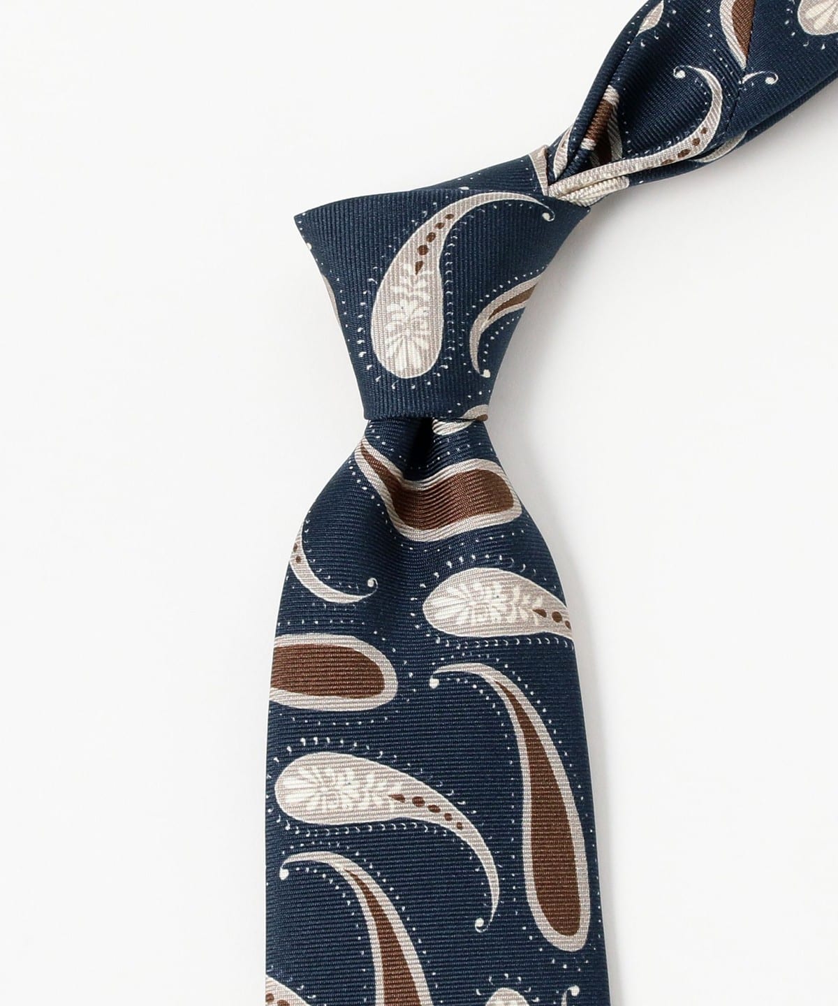 ビームスF別注 フランコバッシ ペイズリー柄ネクタイ ネイビー×シルバー ビームスF別注 フランコバッシ ペイズリー柄ネクタイ ネイビー