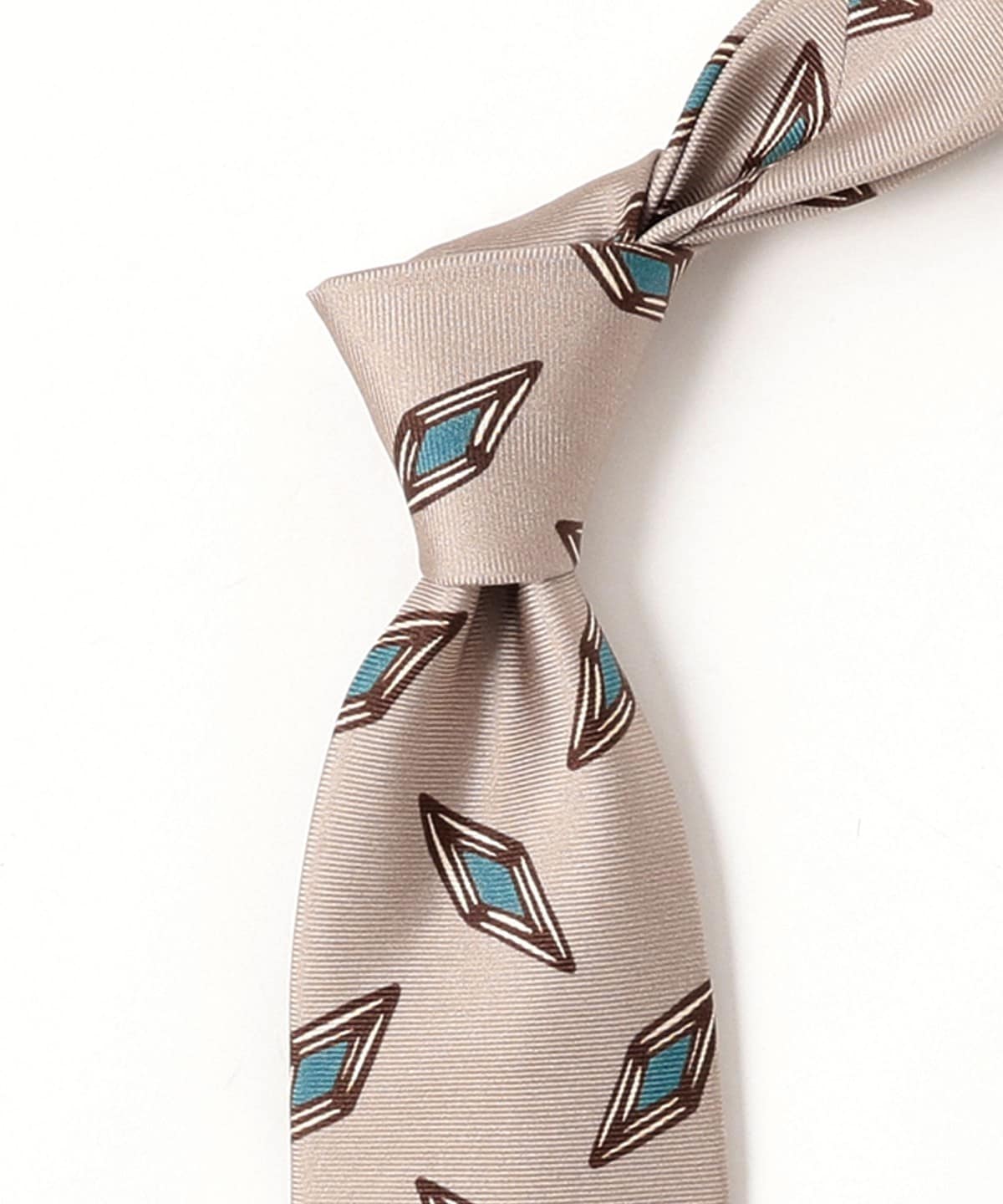 BEAMS F（ビームスF）FRANCO BASSI / シルク ダイヤ柄 プリント