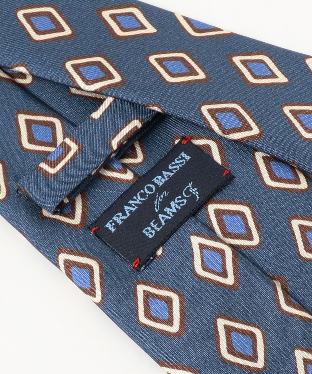 BEAMS F（ビームスF）FRANCO BASSI / シルク ダイヤ柄 プリント