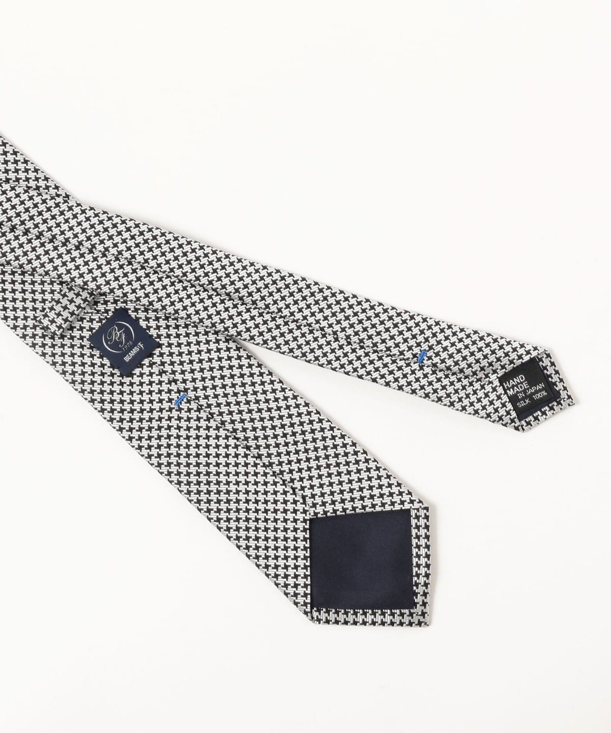 BEAMS F（ビームスF）シルク ハウンドトゥース柄 ネクタイ（スーツ