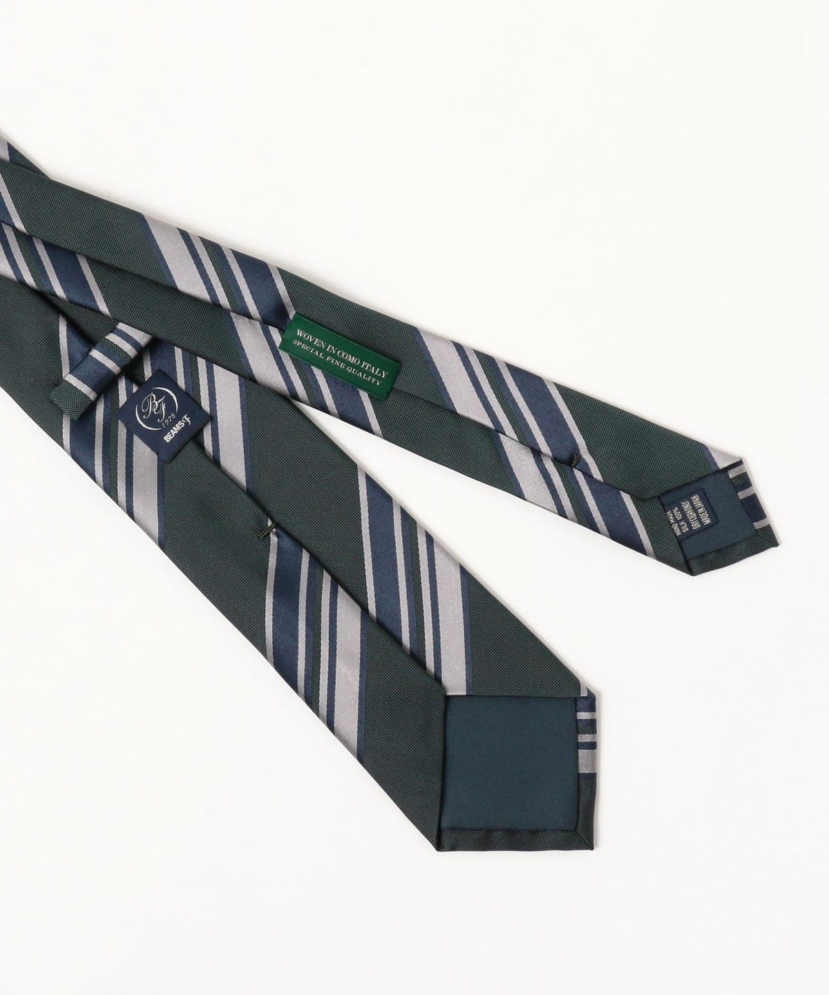 極美品 ビームスF別注BROCKLEHURSTパネルストライプタイ BEAMS F（ビームスF）シルク ストライプ ネクタイ（スーツ・ネクタイ