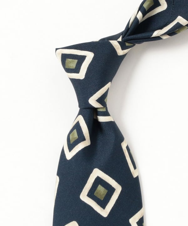 BEAMS F（ビームスF） Fermo Fossati シルク スクエア柄 プリント