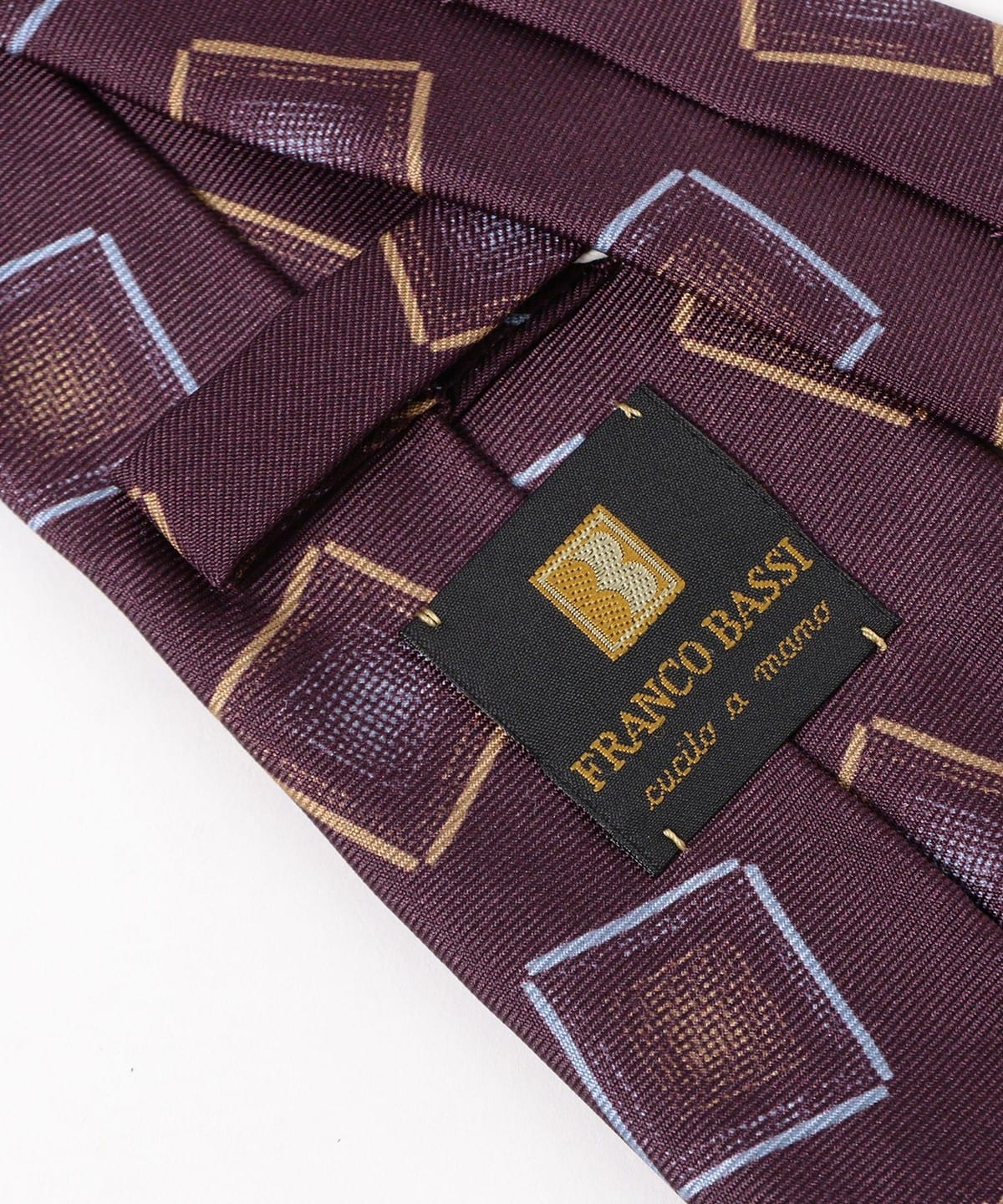 BEAMS F (BEAMS F) FRANCO BASSI / Silk Square Pattern Print Tie