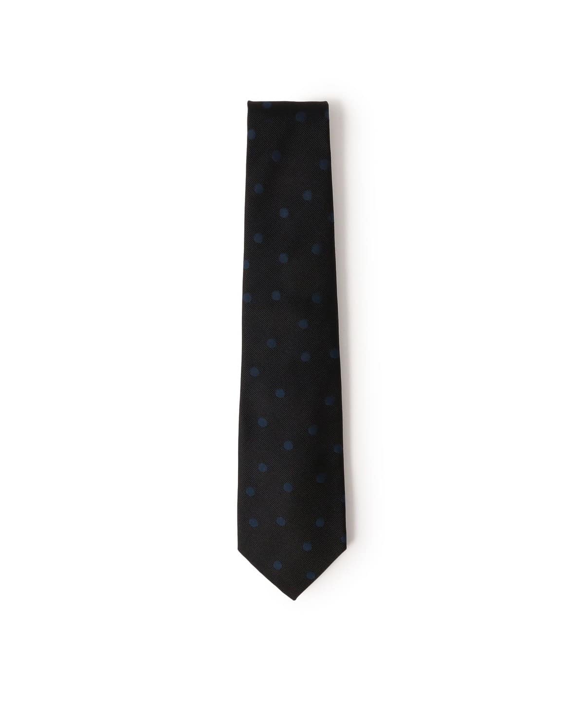 ☆早い者勝ち☆BEAMS F 製ネクタイ　ドット柄 ネイビー BEAMS F（ビームスF）FITZGERALD / シルク ドット柄 ジャカード