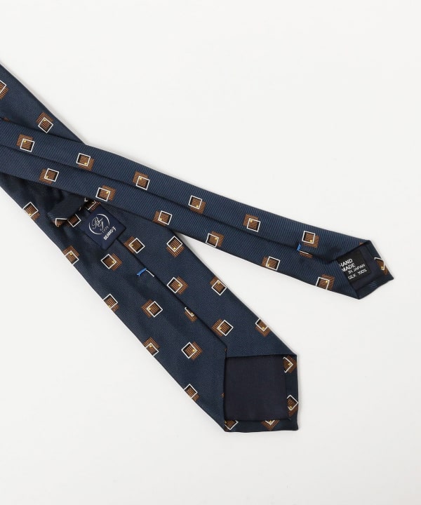 シルク スクエア柄 ジャカード ネクタイ