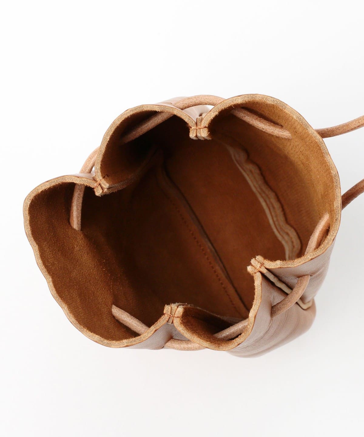 BEAMS F（ビームスF）cantate / KINCHAKU 巾着型 レザーバッグ（バッグ