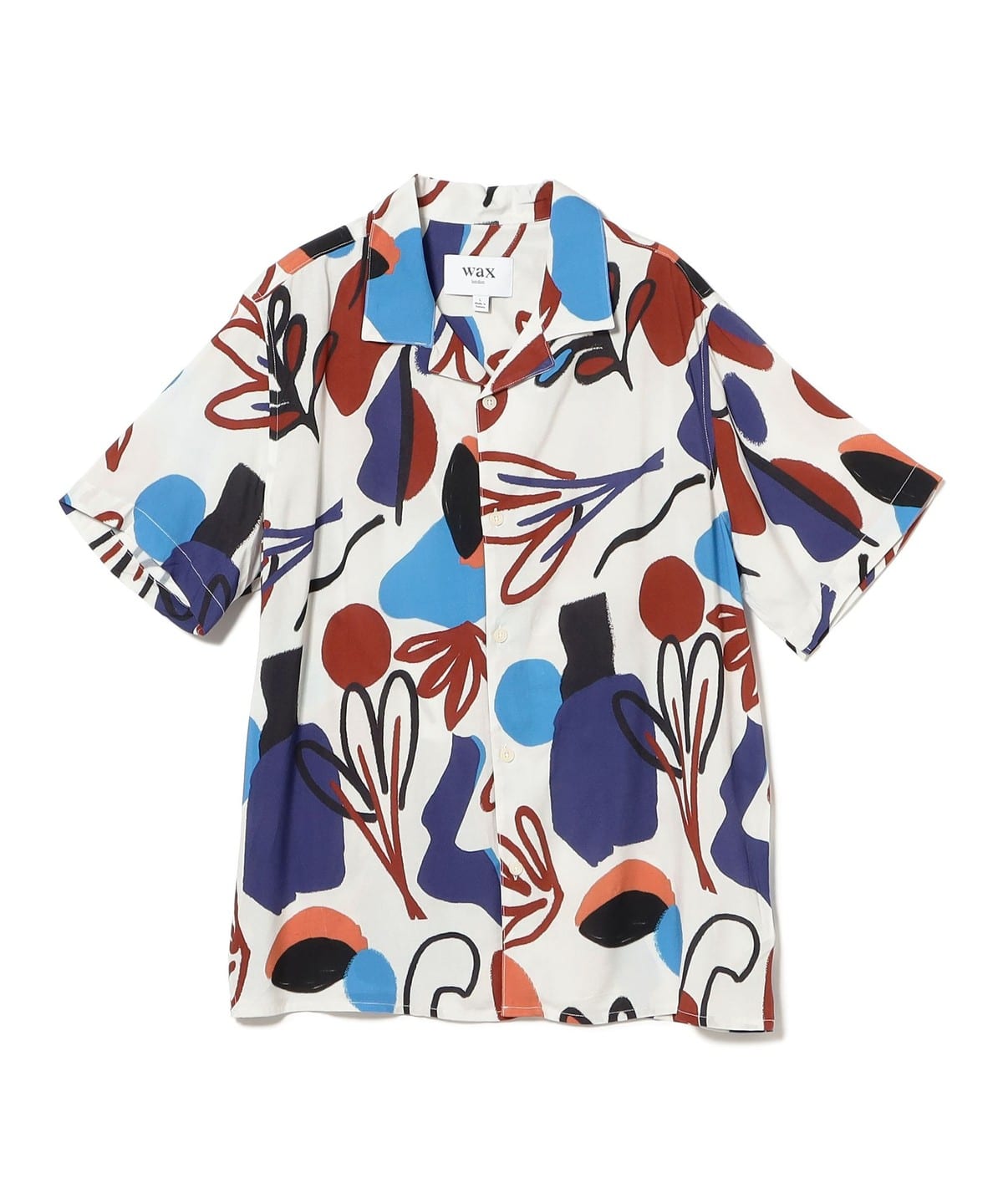 WAX LONDON ワックスロンドン / SCRIBBLE オープンカラー シャツ シャツ・ブラウス MEN WHITE/RED/BLUE L WAX LONDON ワックスロンドン / SCRIBBLE オープンカラー シャツ シャツ・ブラウス MEN WHITE/RED/BLUE L
