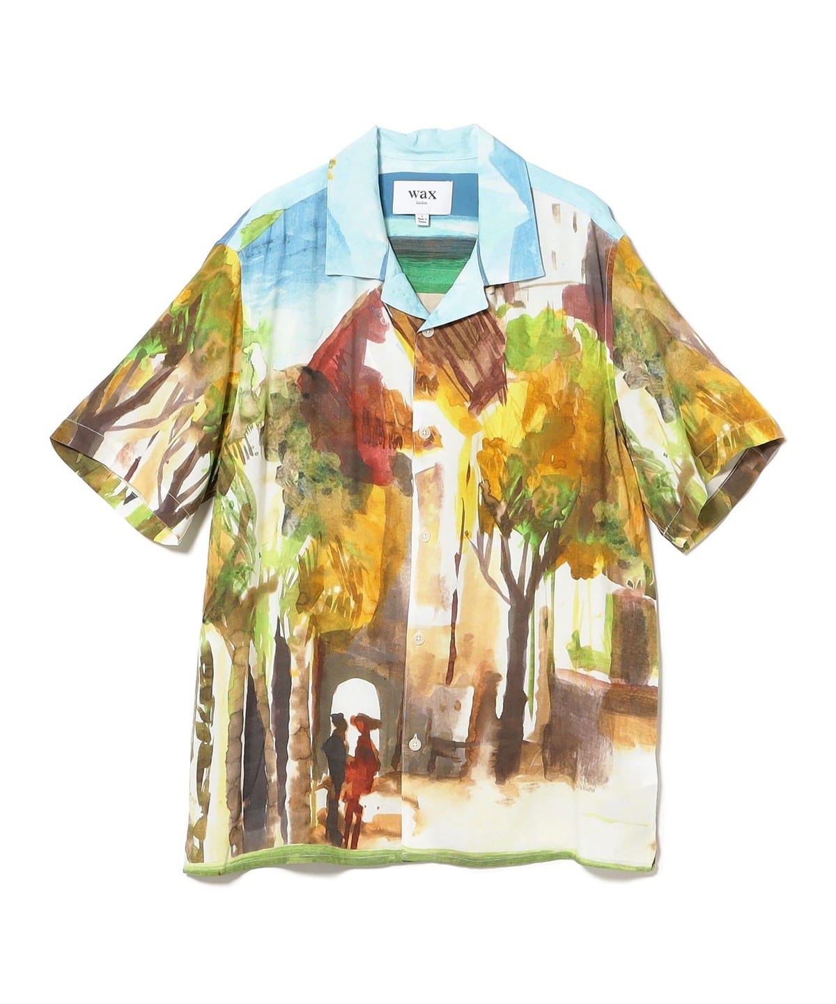 WAX LONDON ワックスロンドン / VILLAGE SCEN オープンカラー シャツ シャツ・ブラウス MEN GREEN/MULTI M WAX LONDON ワックスロンドン / VILLAGE SCEN オープンカラー シャツ シャツ・ブラウス MEN GREEN/MULTI M
