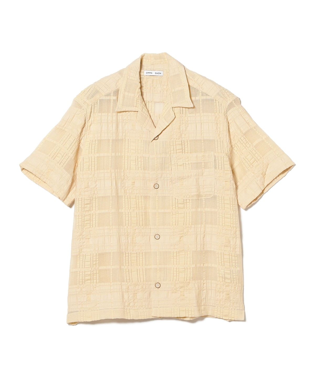 CMMN SWDN コモンスウェーデン / Ture シアーチェック キャンプカラー シャツ シャツ・ブラウス MEN BEIGE CHK 46 CMMN SWDN コモンスウェーデン / Ture シアーチェック キャンプカラー シャツ シャツ・ブラウス MEN BEIGE CHK 46